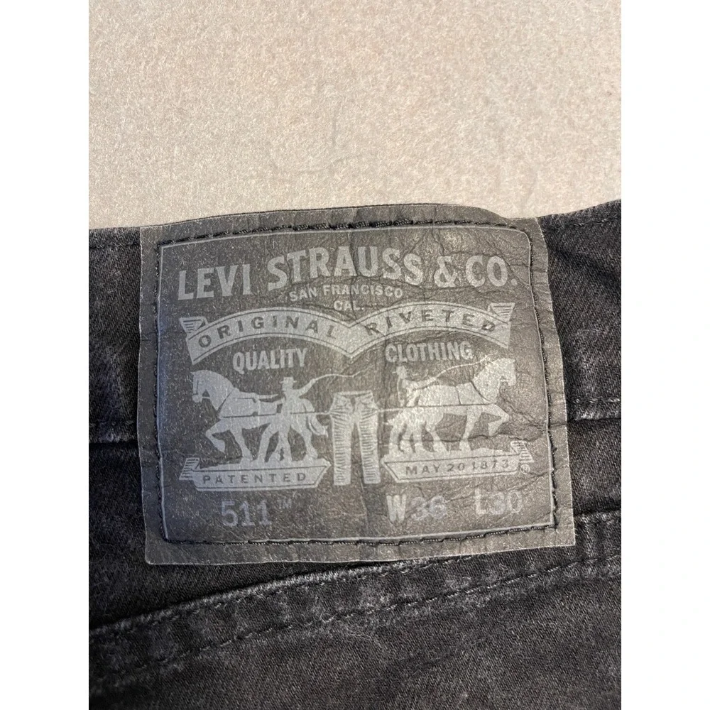 Levi's 511 Slim Fit Denim Jeans Black W36 L30 Mens